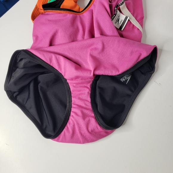 Speedo Ultraback Colorblock SPF50+ Chlorine Resistant Onepiece Swimmers Suit L - Picture 12 of 14